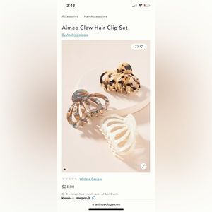 Anthropologie Aimee Claw Clips
